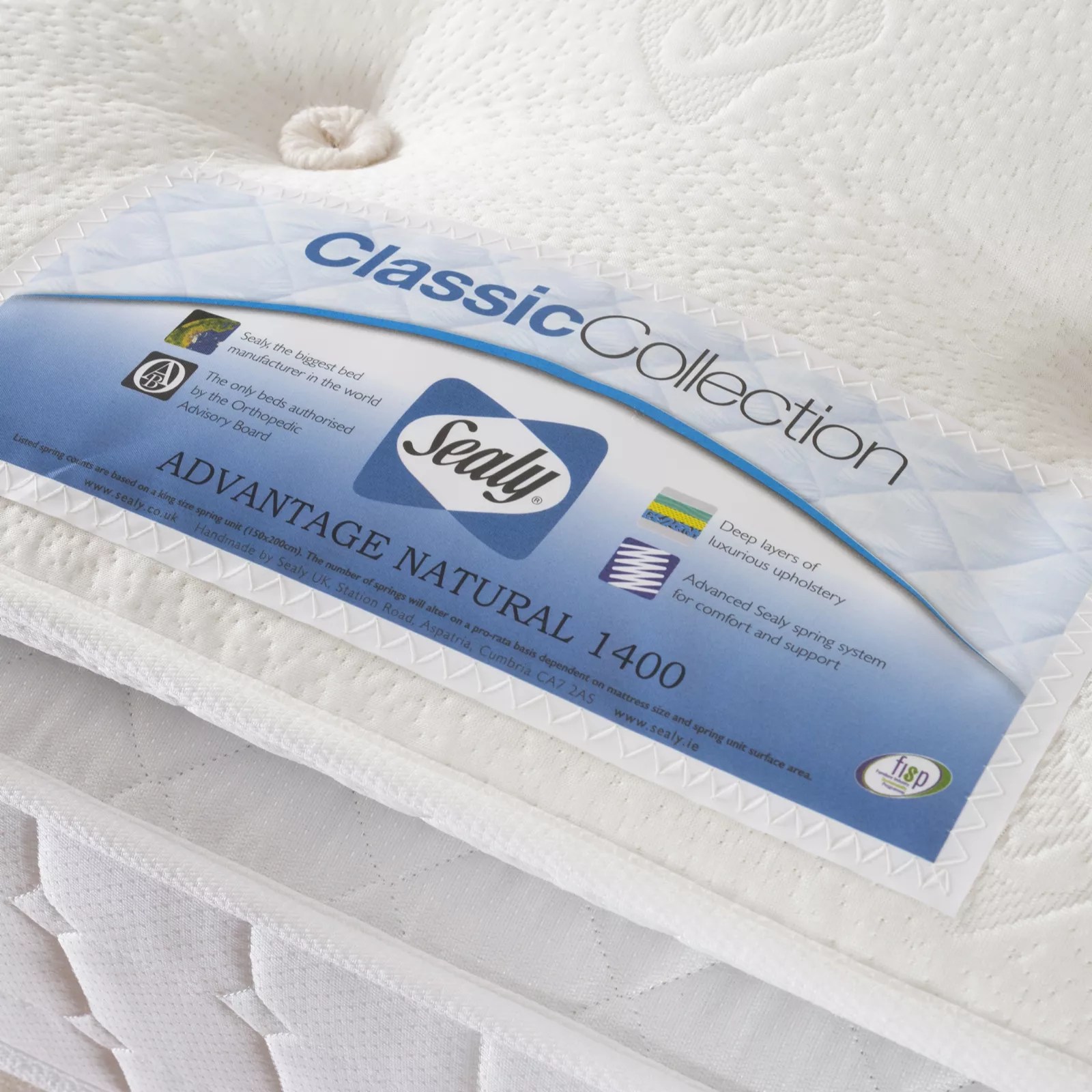 Sealy Posturepedic Natural 1400 Spring Pillowtop Mattress QVC UK