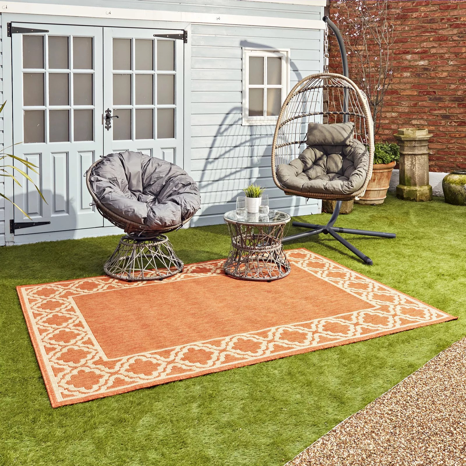 Home Reflections Tuscan Border Indoor & Outdoor Reversible Rug QVC UK