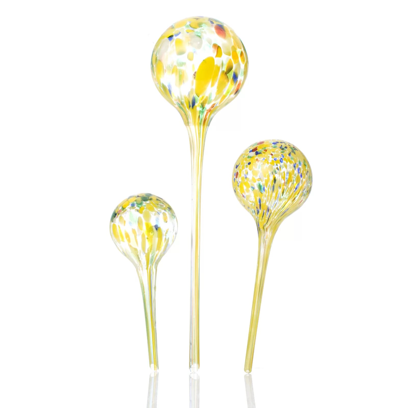 Set of 3 Plant Watering Glass Aqua Globes QVC UK