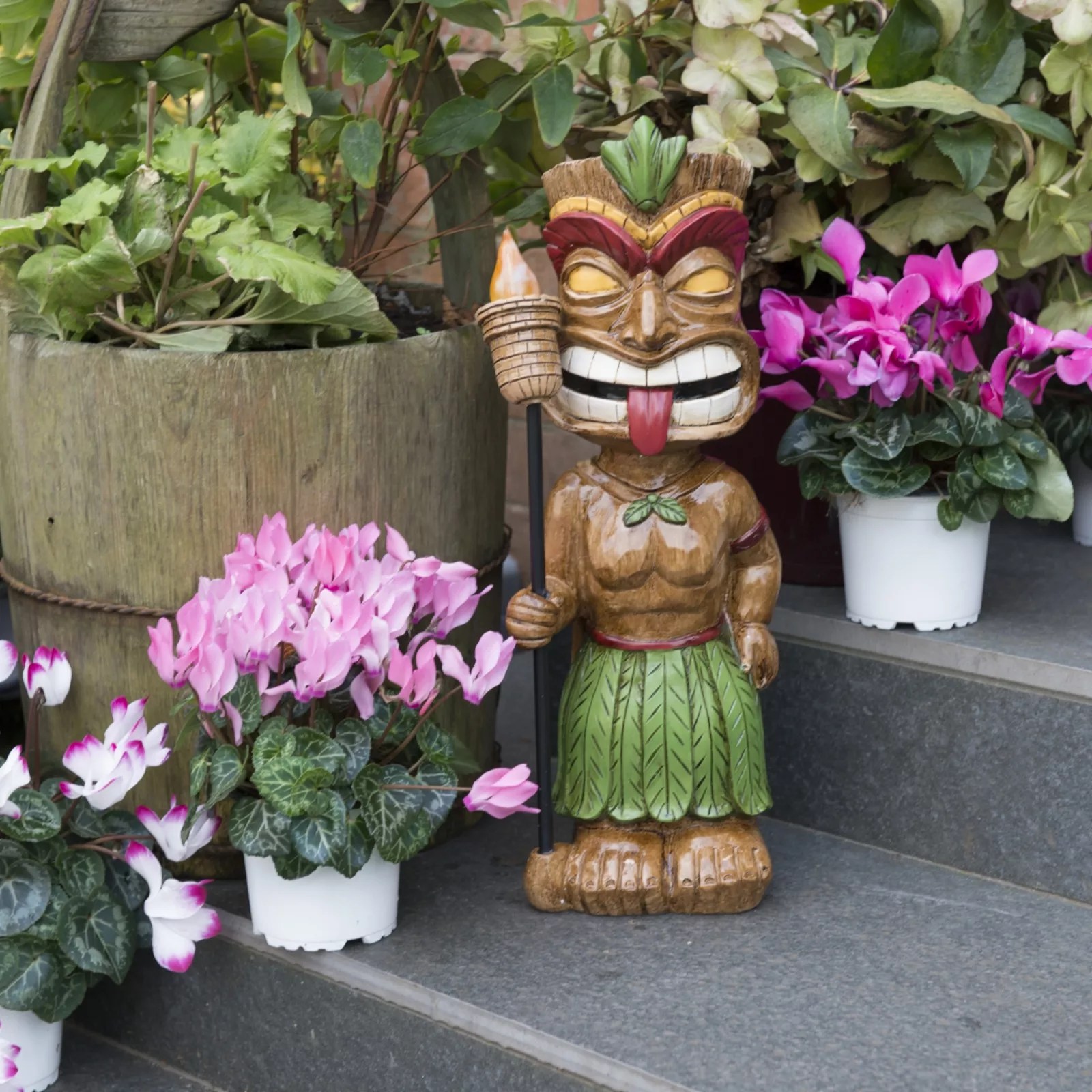 Home2Garden Solar LED Male Tiki Statue QVC UK