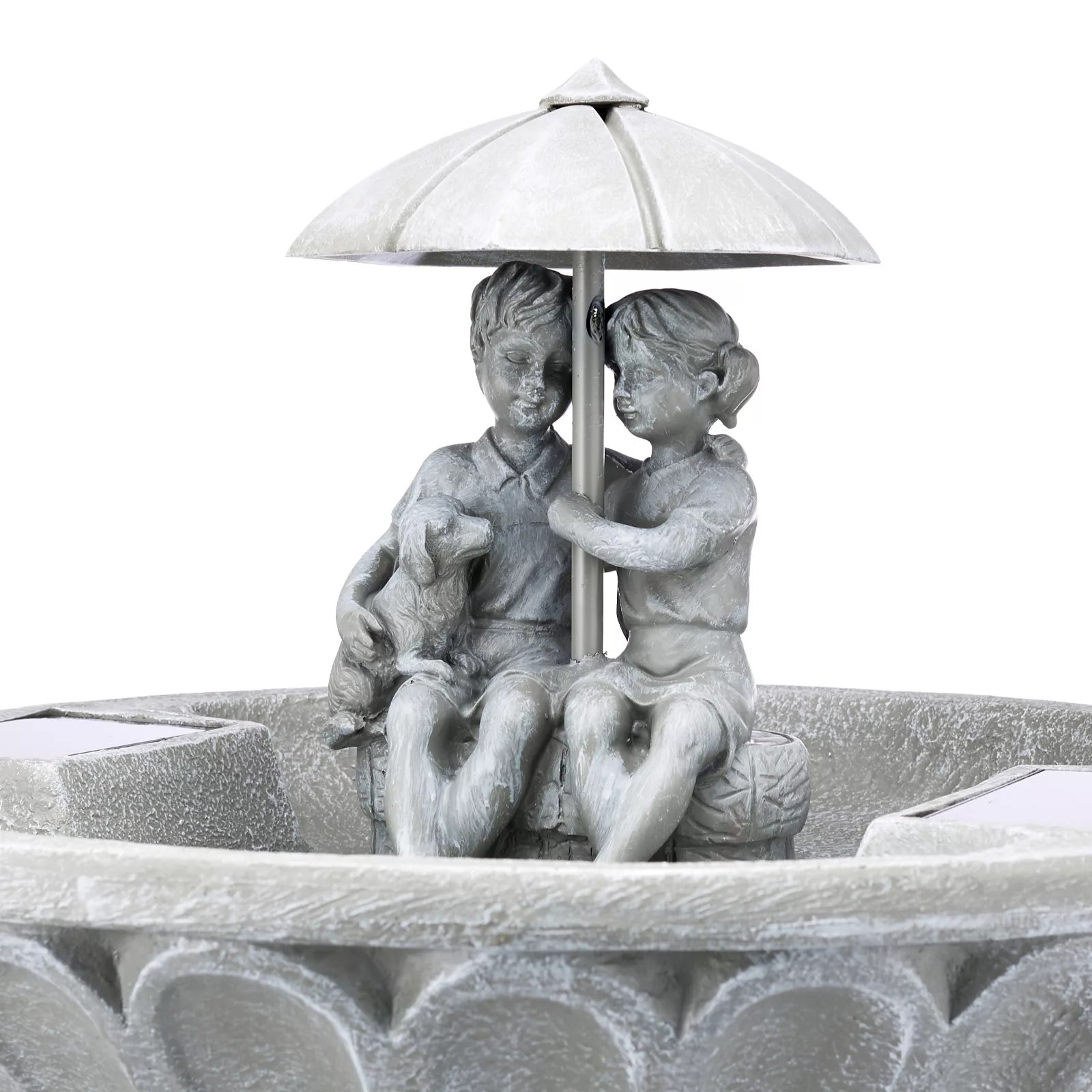Smart Garden Solar Boy and Girl Umbrella Fountain QVC UK