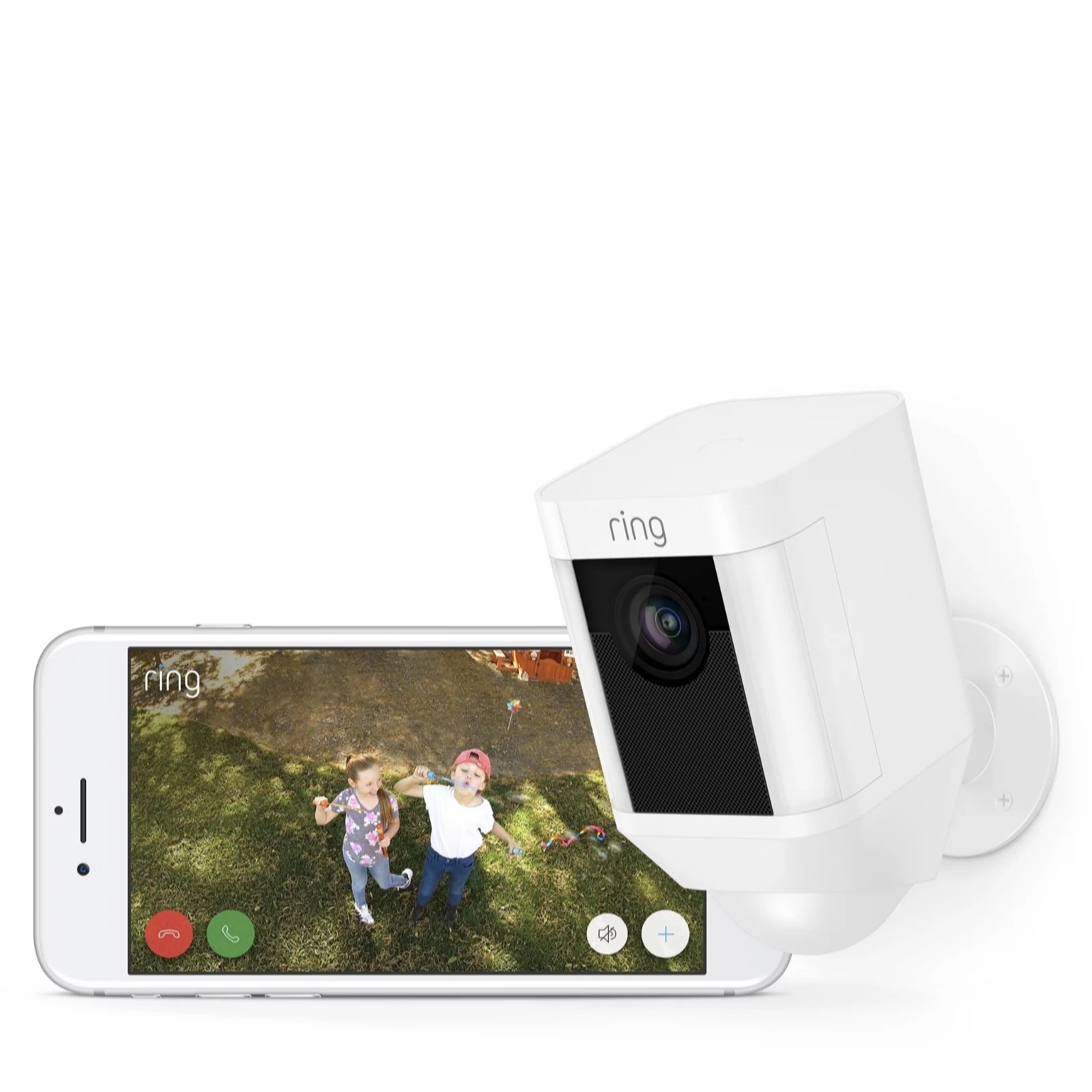 Ring Spotlight Cam Smart Security Camera w/ Extra Battery & Cloud