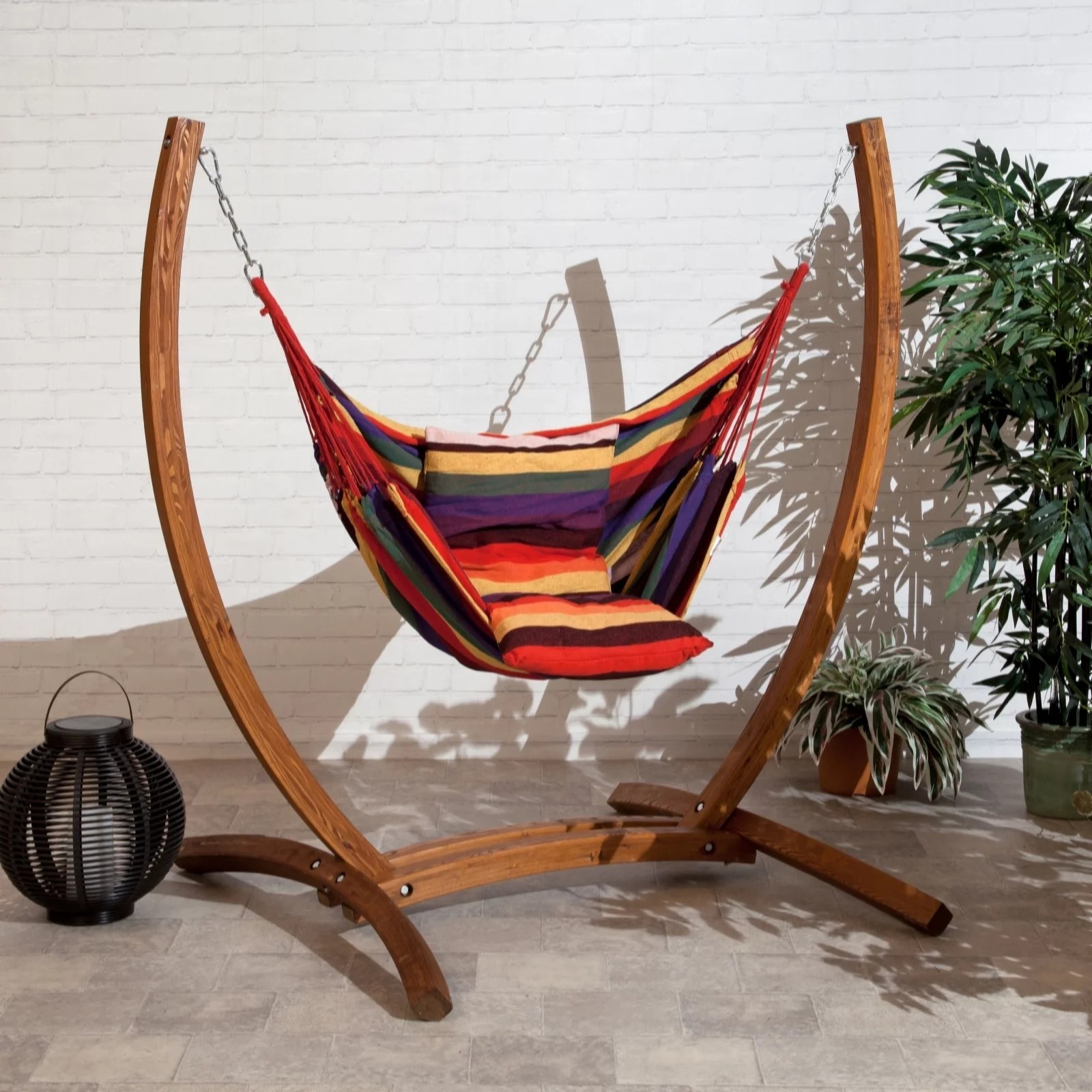 Sun Time Patagonia Wooden Garden Swing Chair QVC UK