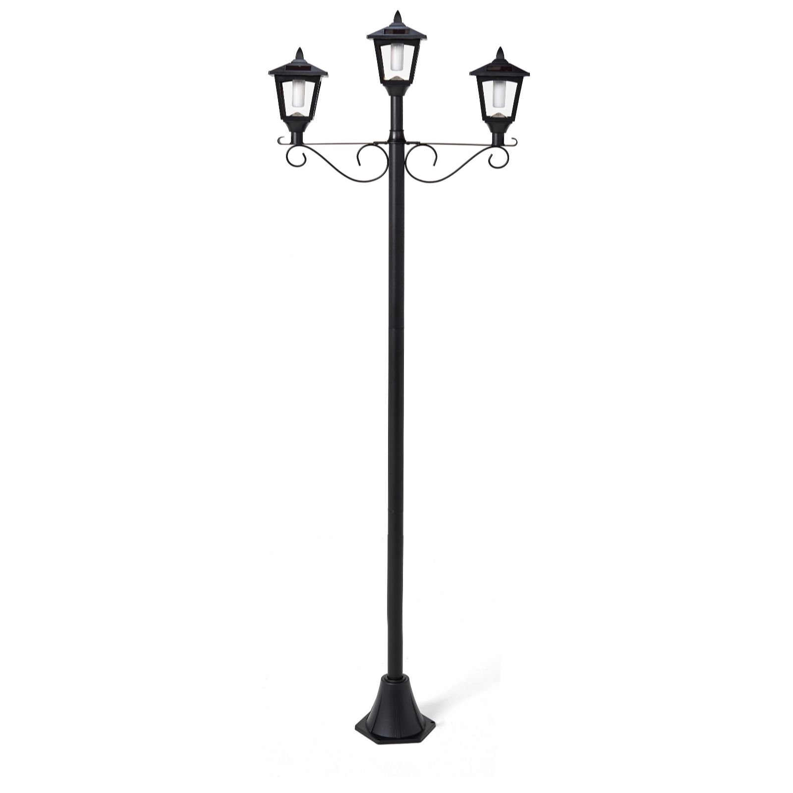 Luxform Flame Effect Three Headed Solar 1.8m Lamp Post QVC UK