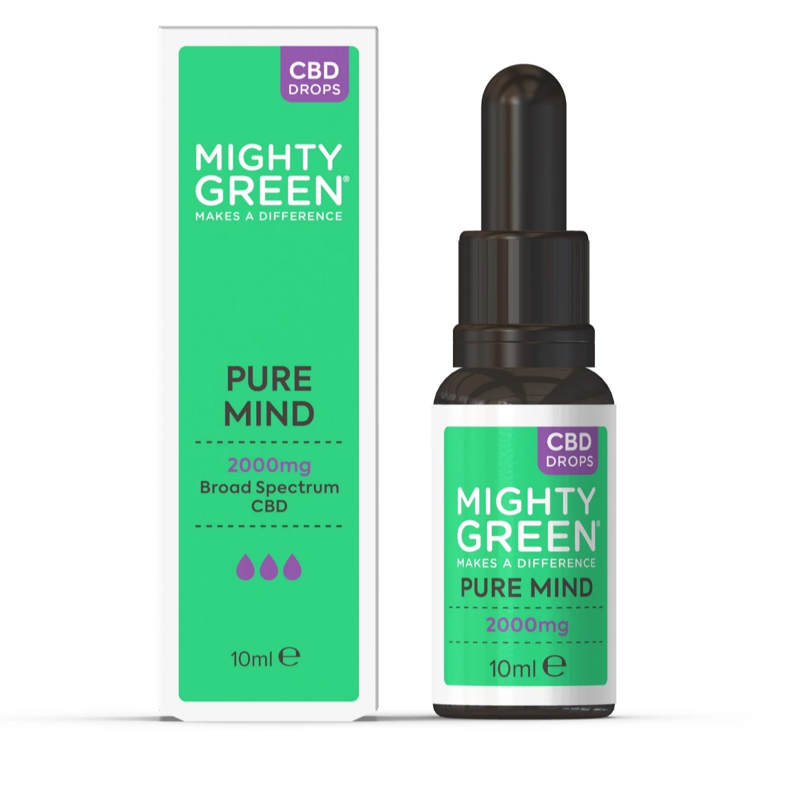 Mighty Green Pure Mind CBD Drops 2000mg 10ml QVC UK