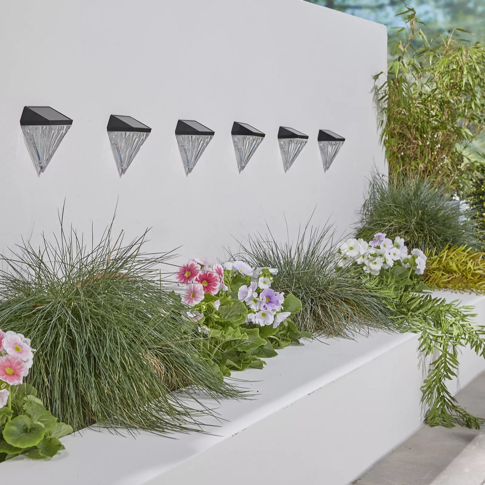 Luxform Set of 6 Diamond Cut Effect Fence Lights QVC UK