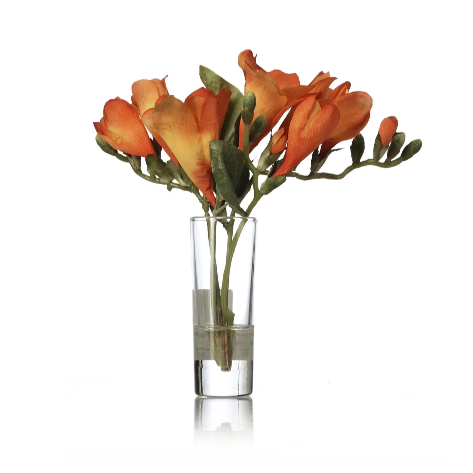 Peony Freesia Faux Flowers in a Shot Glass QVC UK