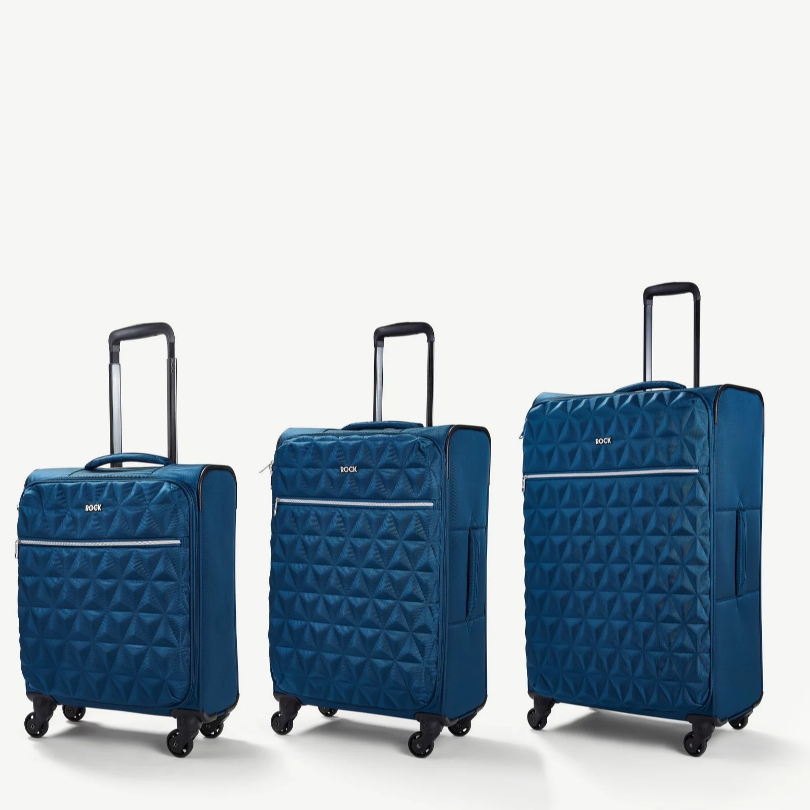 Rock Luggage Jewel Soft 3pc Suitcase Set QVC UK