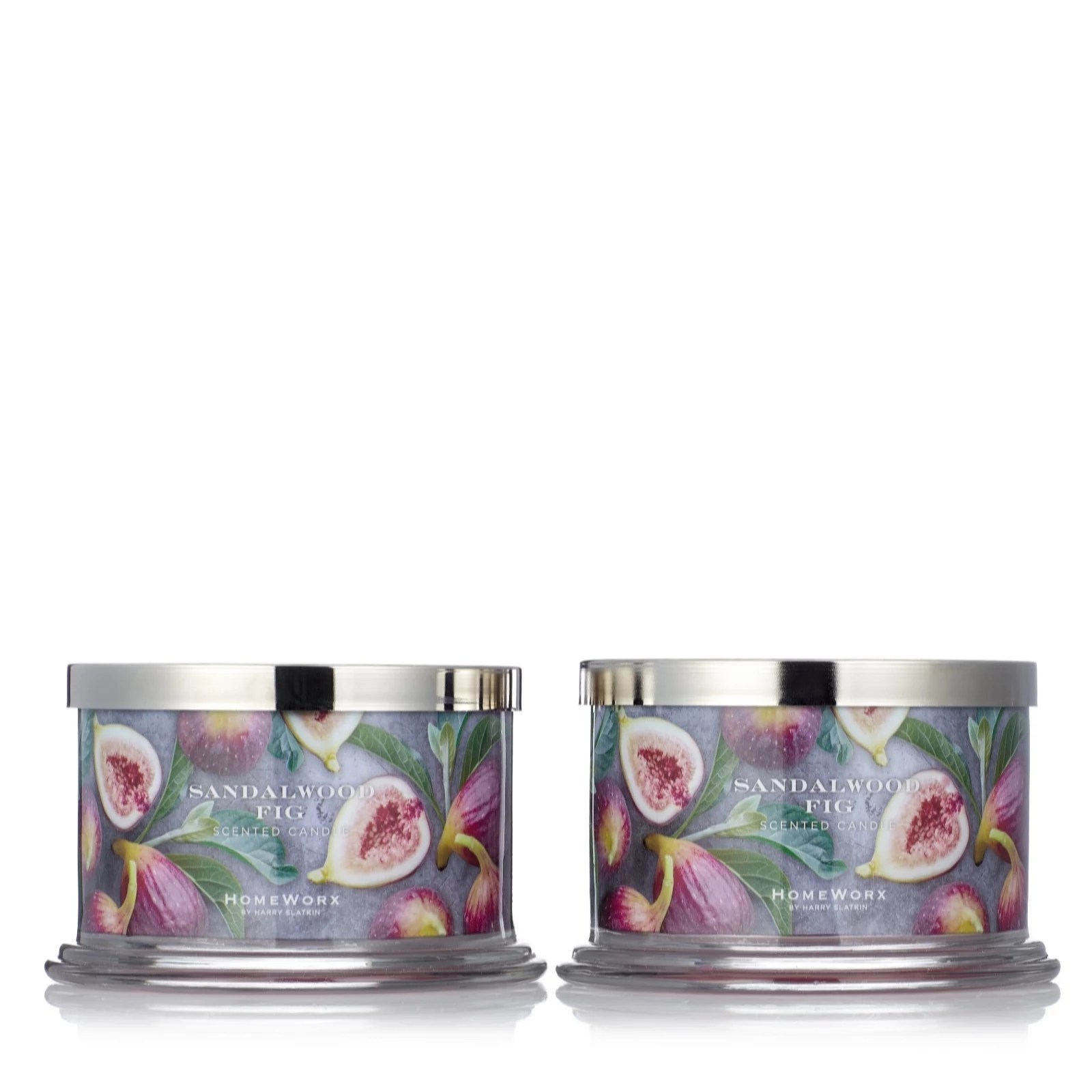 HomeWorx by Harry Slatkin Sandalwood Fig 4 Wick Candles QVC UK