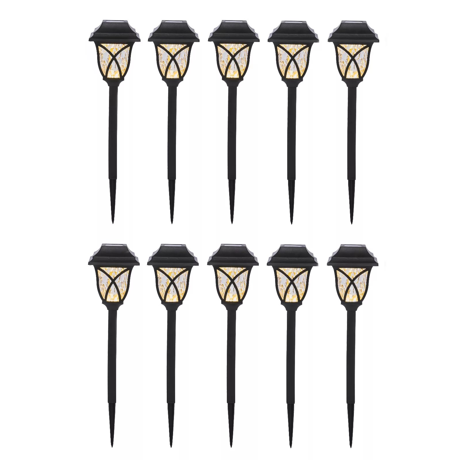 Luxform Set of 10 Solar Stake Lights QVC UK