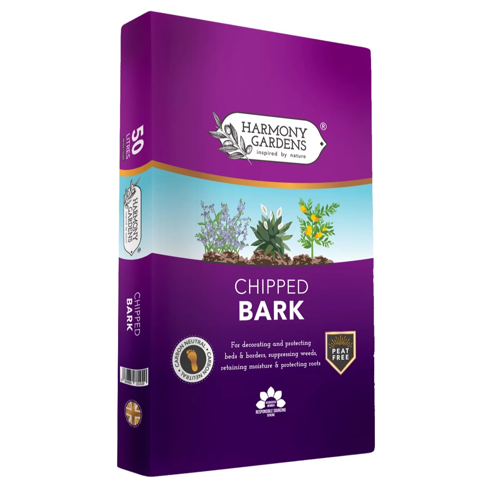 Harmony Gardens Bark Chip 50 litres QVC UK