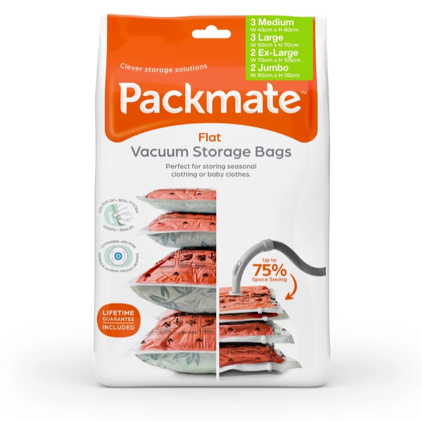 Outlet Packmate Set of 10 Mixed Sizes Vacuum Bags QVC UK