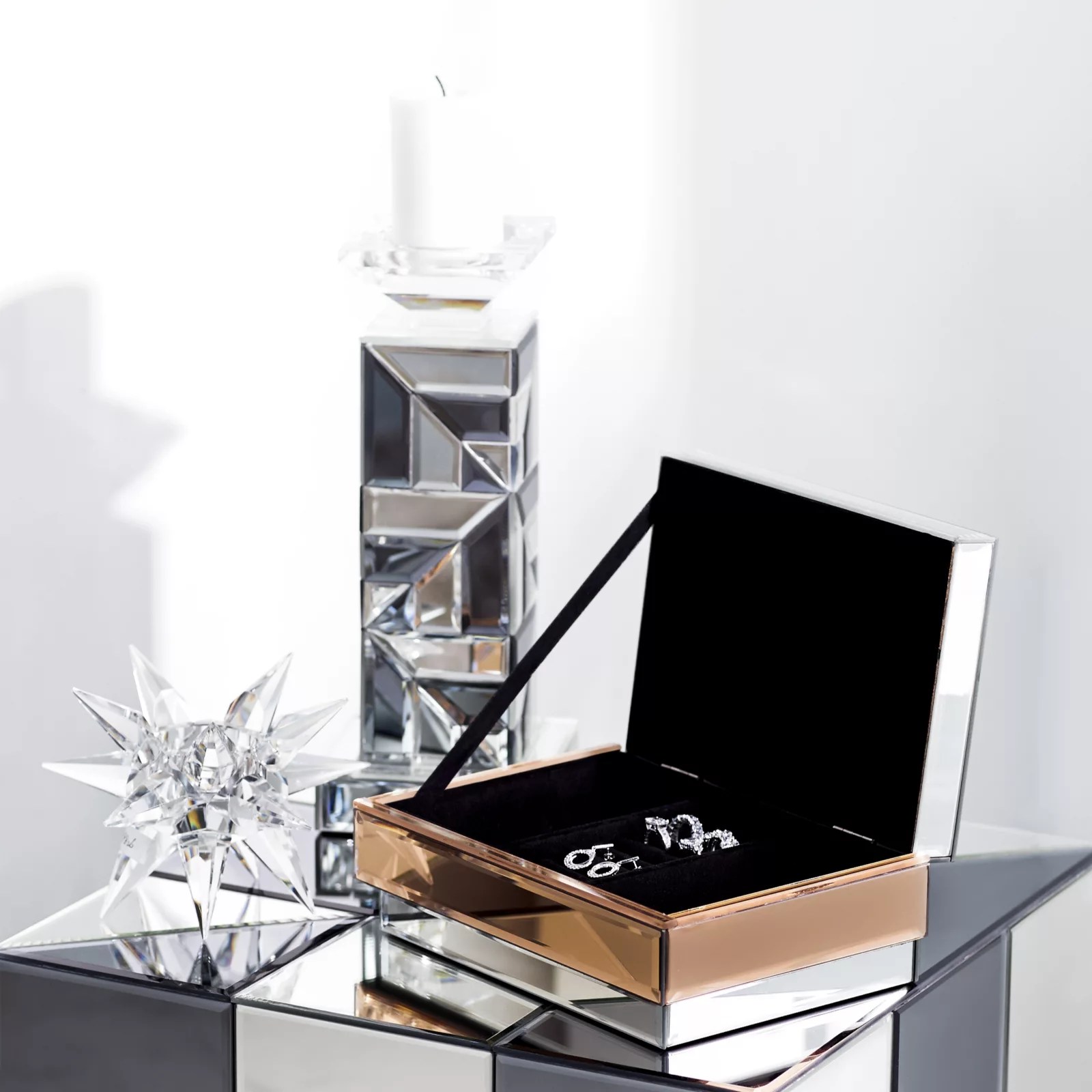 JM by Julien Macdonald Star Crystal Candle Holder in Gift Box QVC UK
