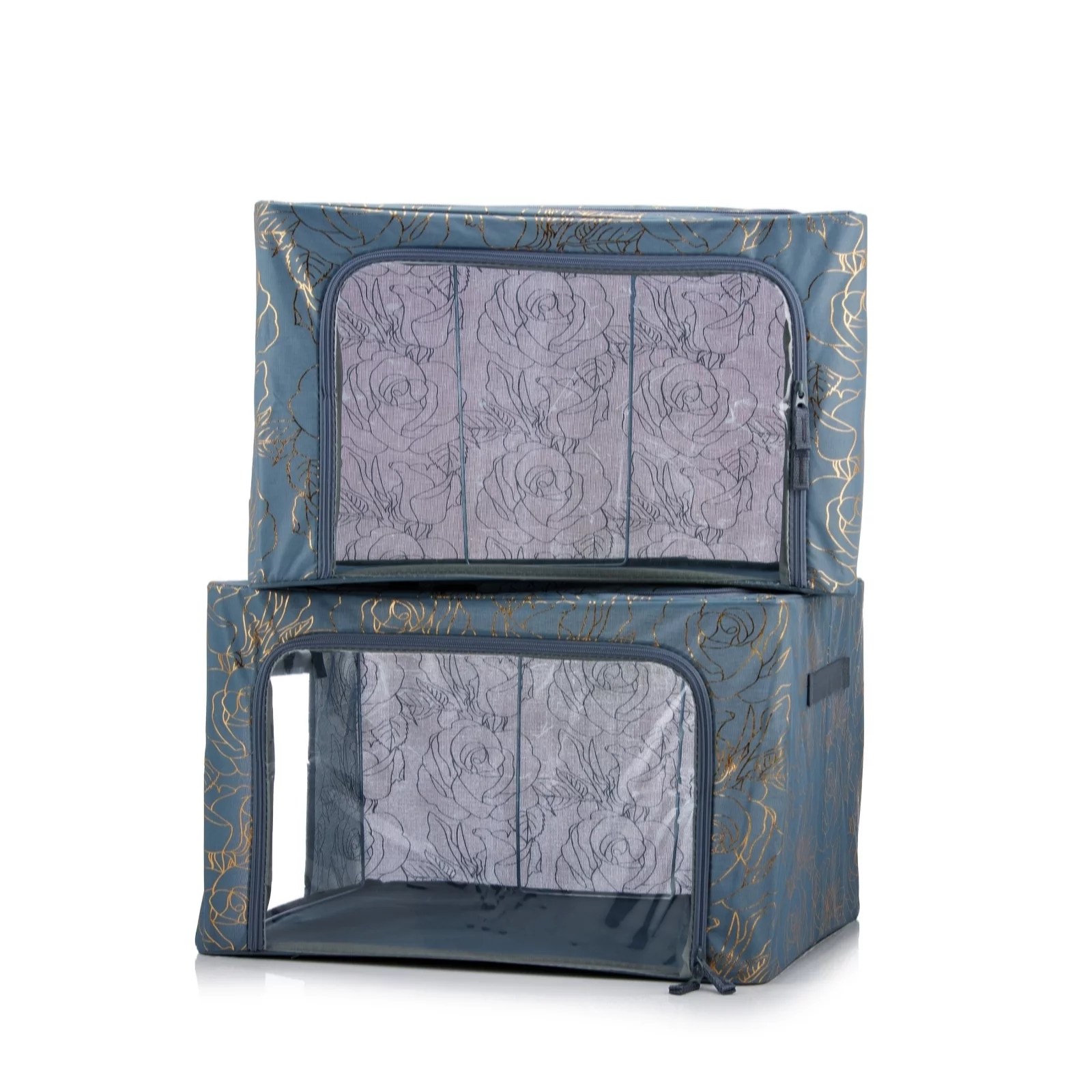 Periea Set of 2 Medium Plus Size Collapsible Storage Boxes QVC UK