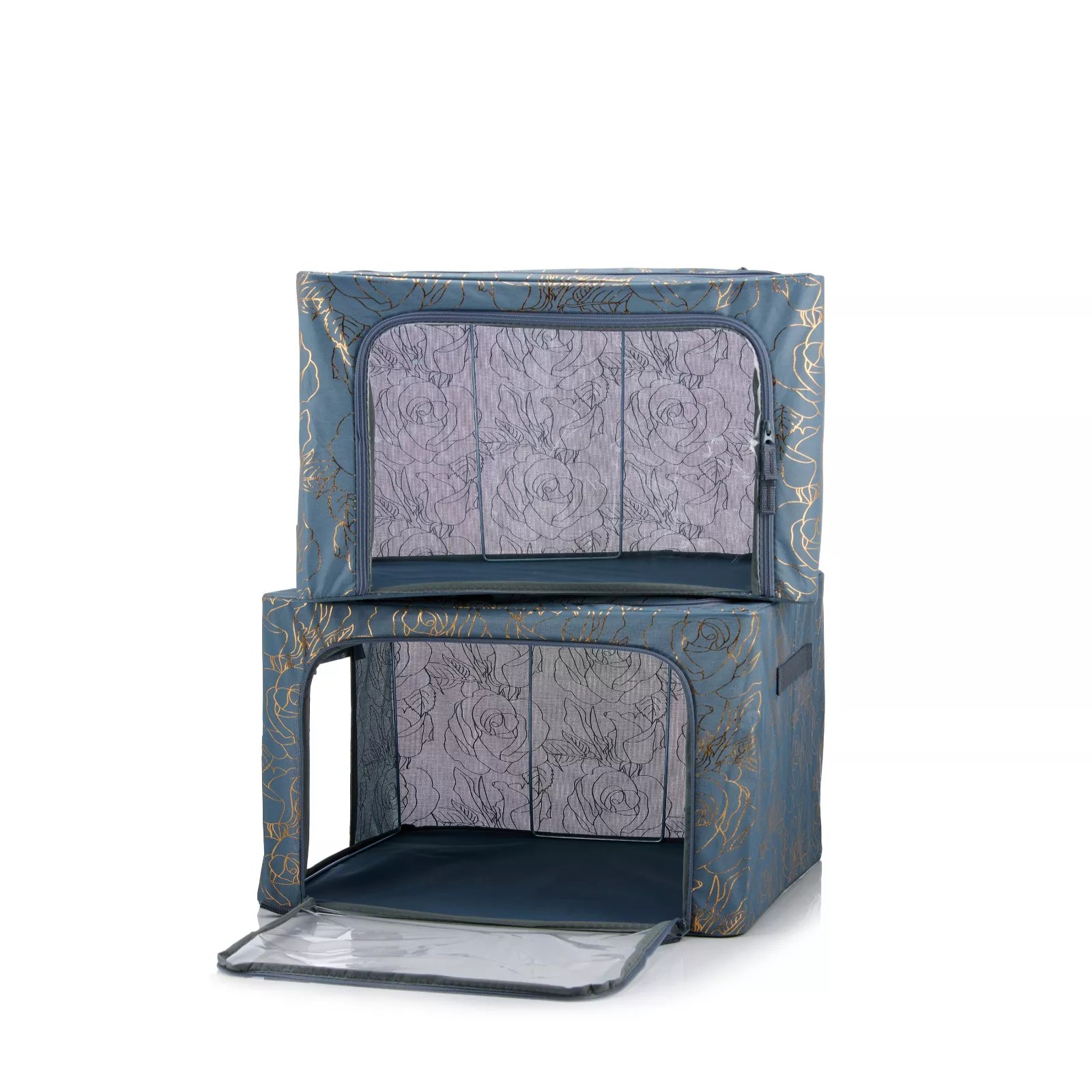 Periea Set of 2 Medium Plus Size Collapsible Storage Boxes QVC UK