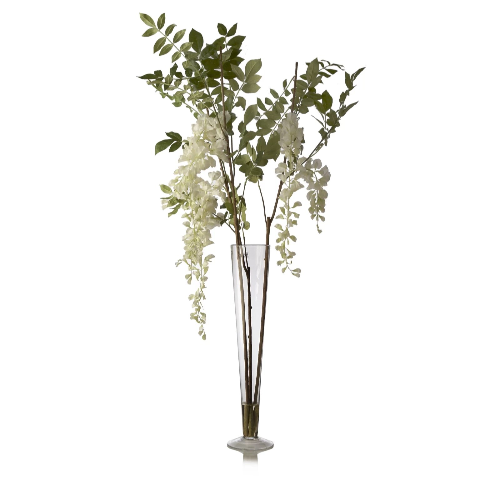 Peony Wisteria Faux Flowers in a Conical Vase QVC UK