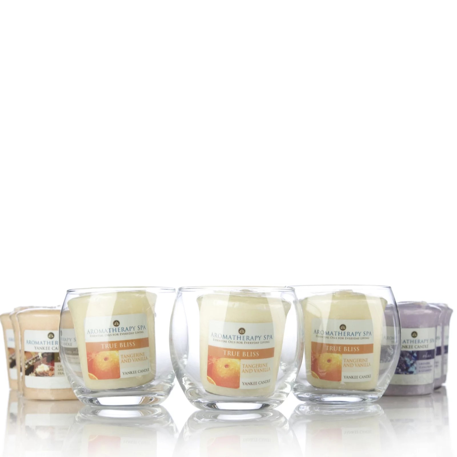 Yankee Candle Set of 9 Aromatherapy Spa Samplers with 3 Holders QVC UK
