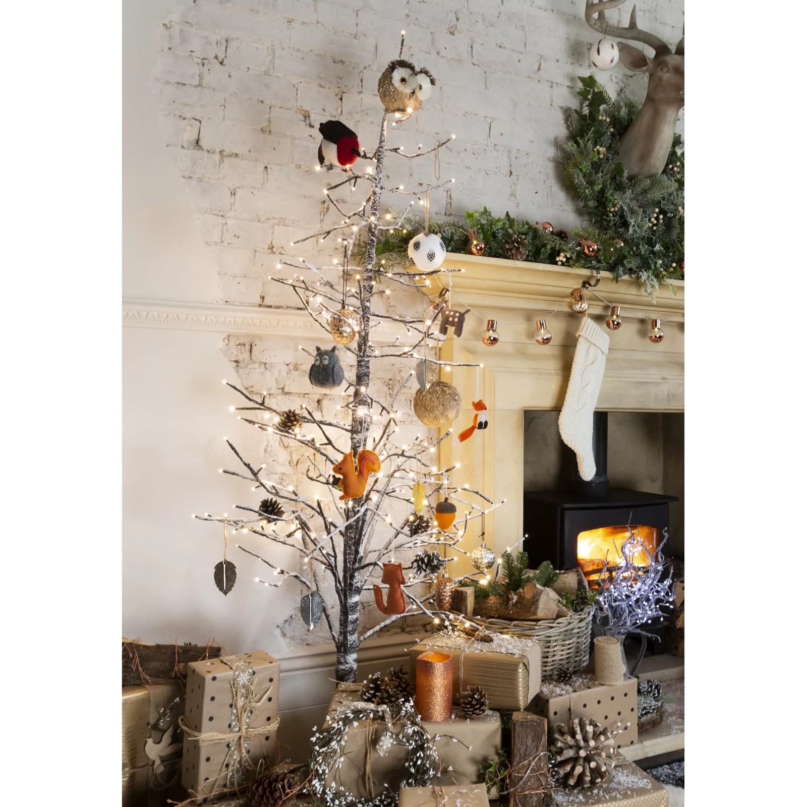 Outlet Alison Cork 180cm Indoor Branch Tree with 270 LED Lights QVC UK
