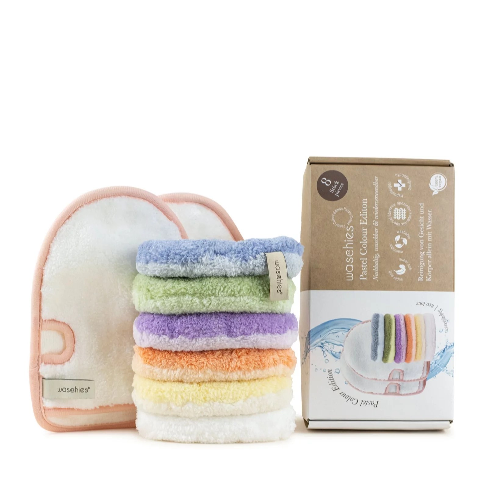 Waschies 8 Piece Face & Body Cleansing Collection QVC UK