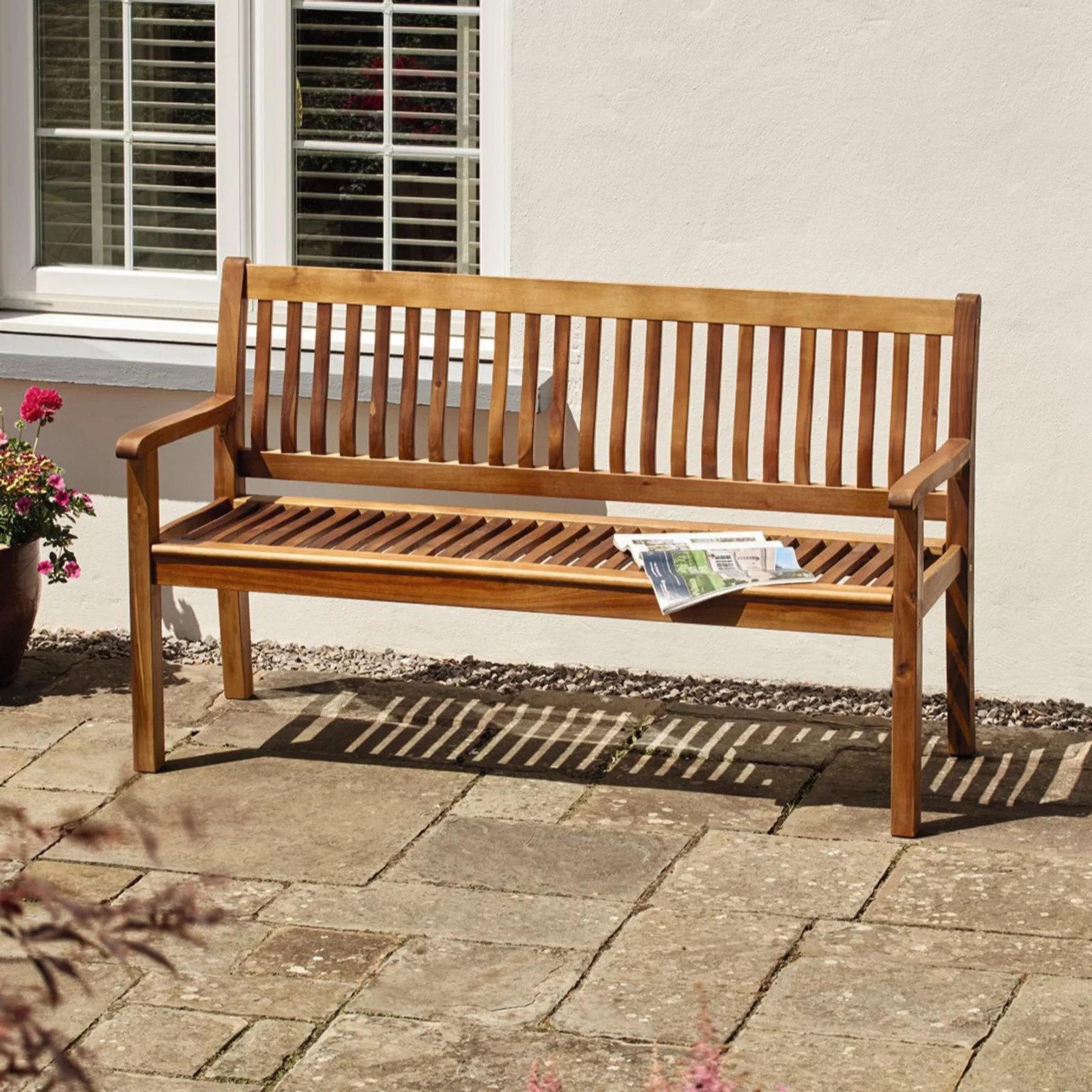 Thompson & Acacia 3 Seater Rowena Garden Bench QVC UK