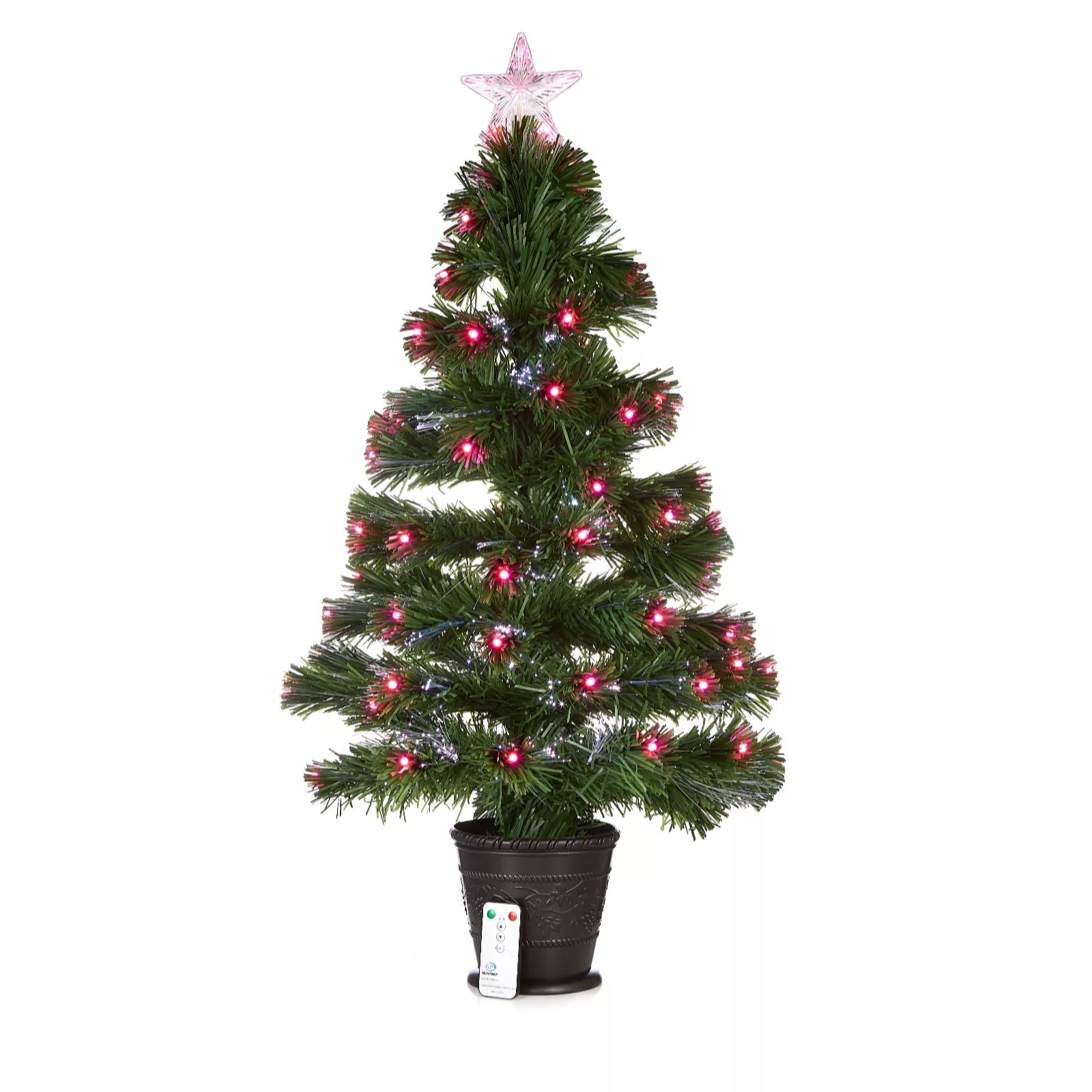 Festive Fibre Optic Christmas Tree With Remote Control QVC UK