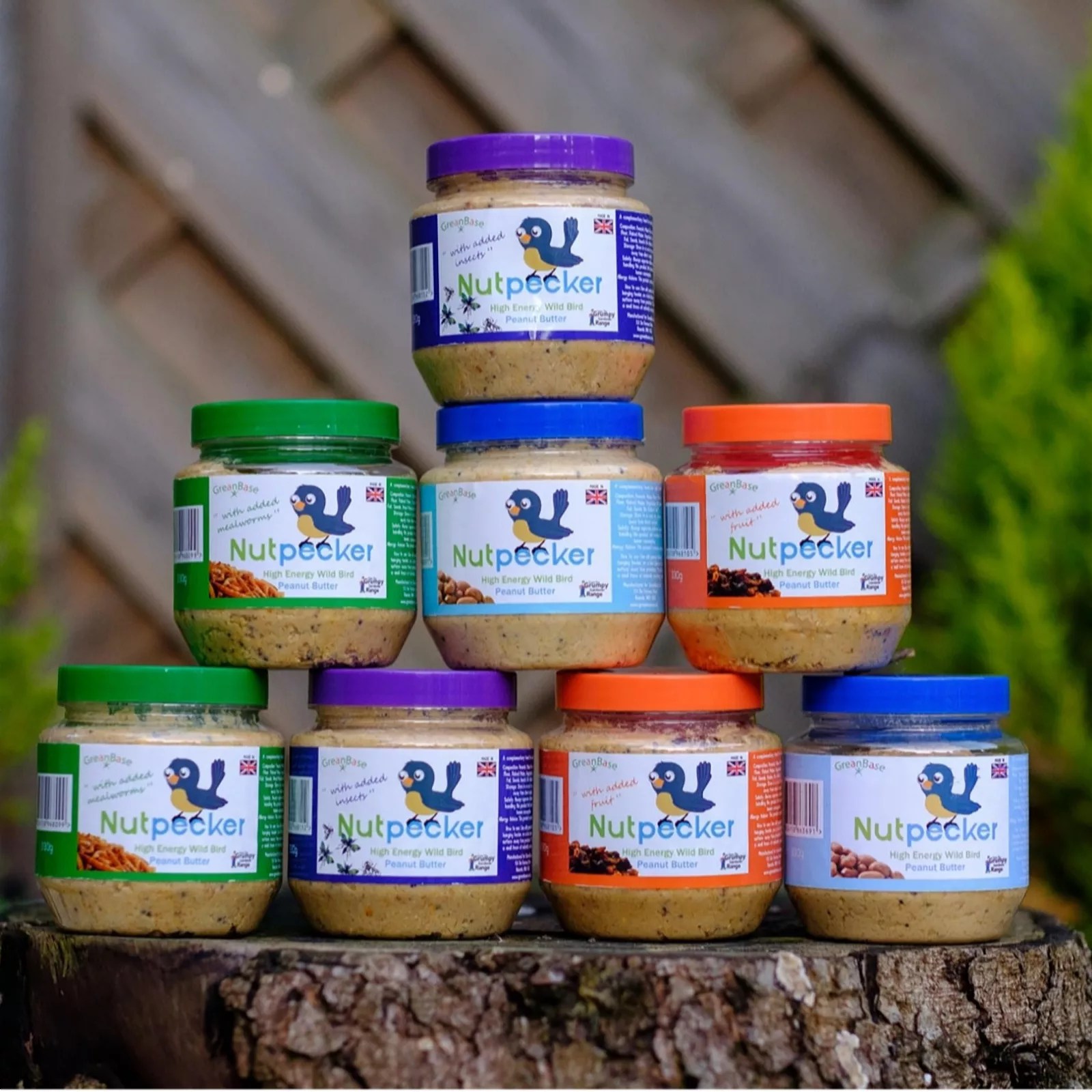 Grumpy Gardener Nut Pecker 8 x Peanut Butter Bird Food QVC UK