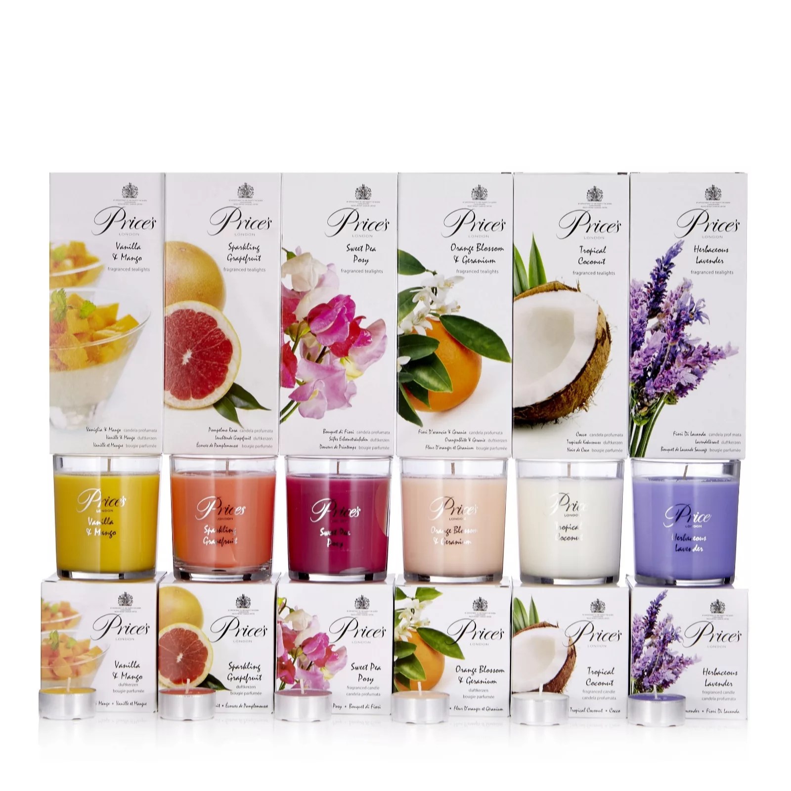 Price's Candles 6 Jar Candles & 60 Tlights Fragrance Gift Collection QVC UK
