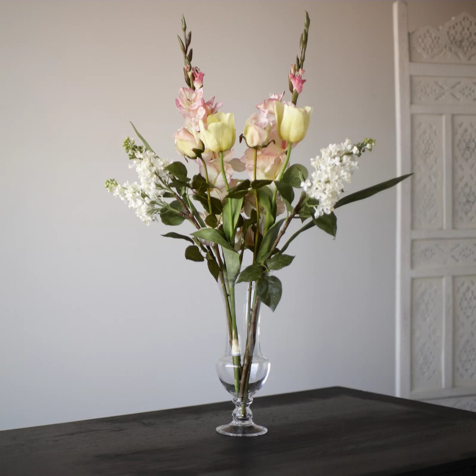 Peony Seasonal Faux Flowers Bouquet QVC UK