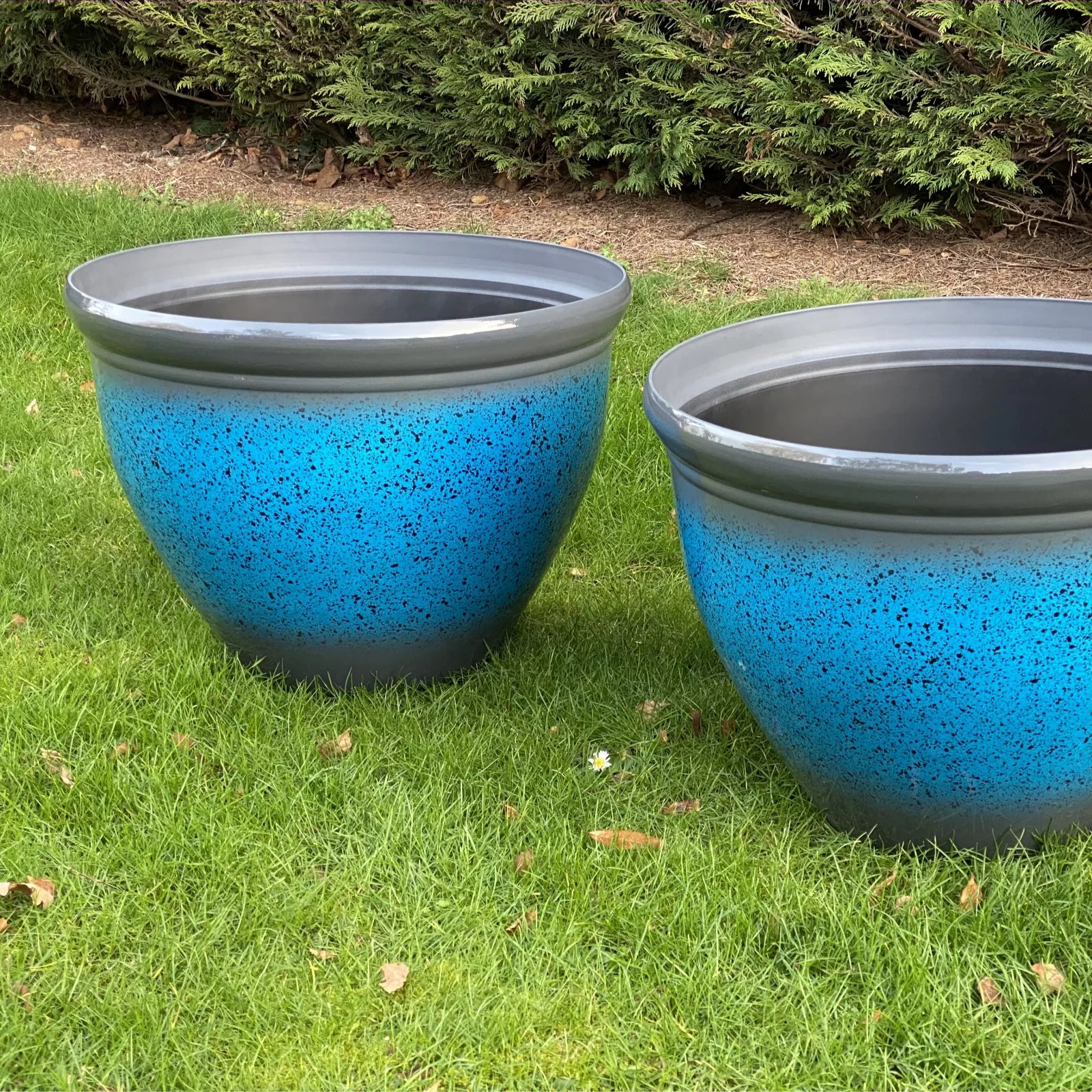 Grumpy Gardener Set of 2 XL Faux Ceramic Planters QVC UK