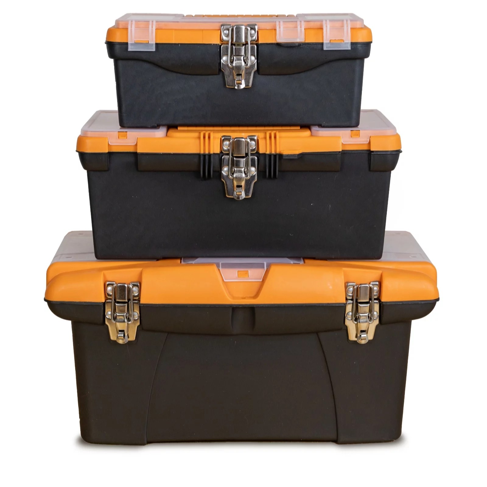 Buildcraft 3 Piece Tool Box Set with Removable Storage Trays QVC UK