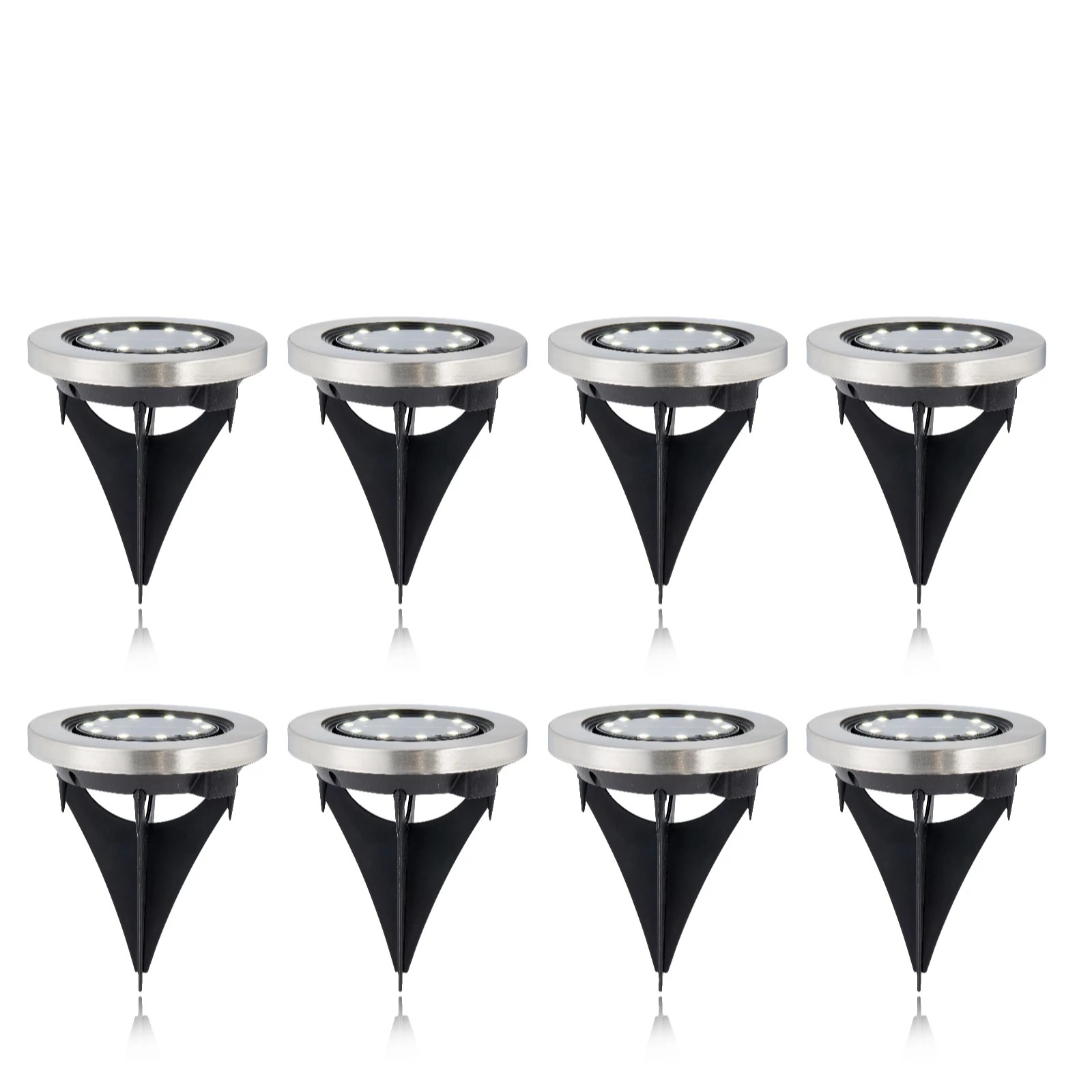 Bell & Howell Set of 8 Superbright 8 Lumen Swivel Solar Disk Lights