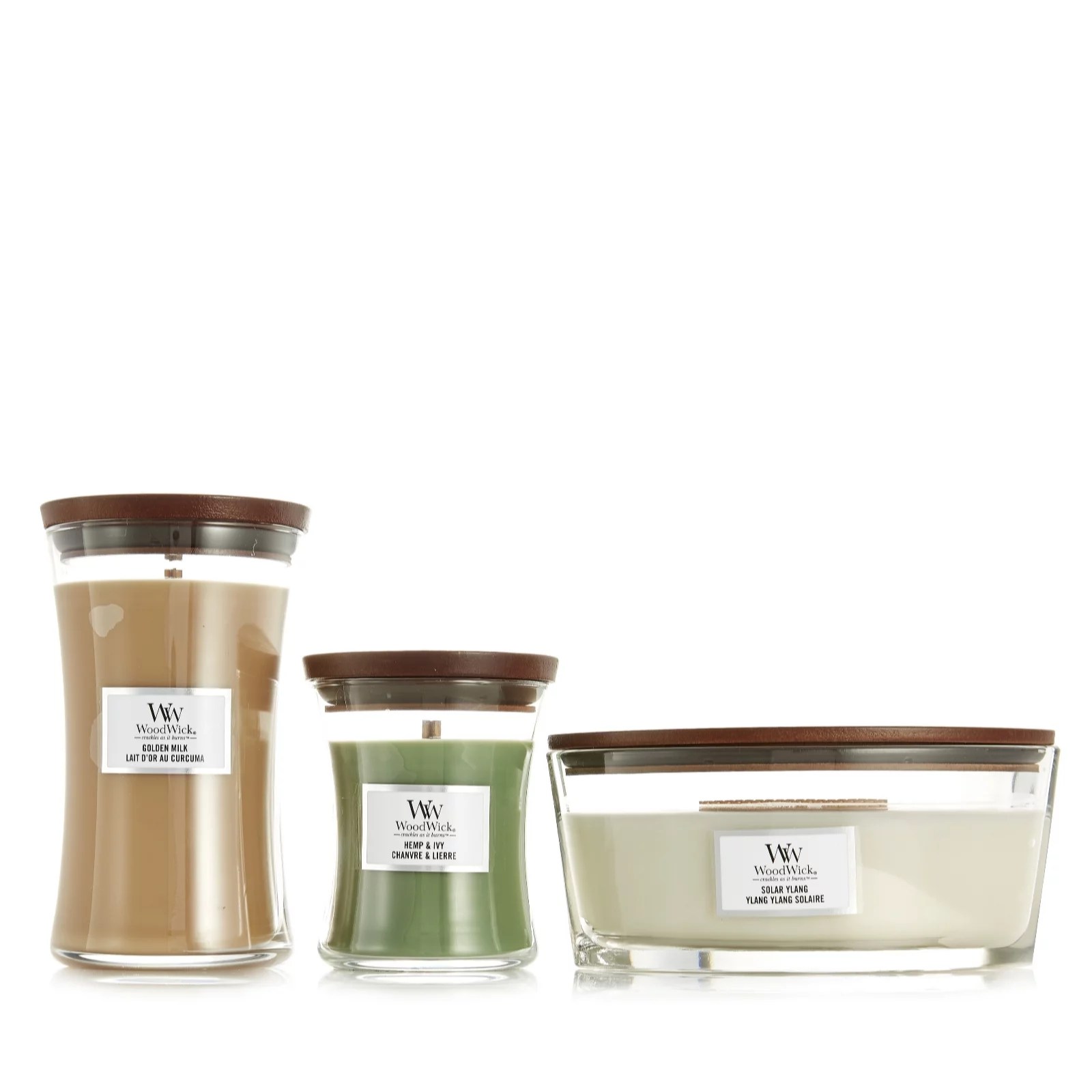 Woodwick 3 Piece Ellipse Hourglass Spring Candle Collection QVC UK