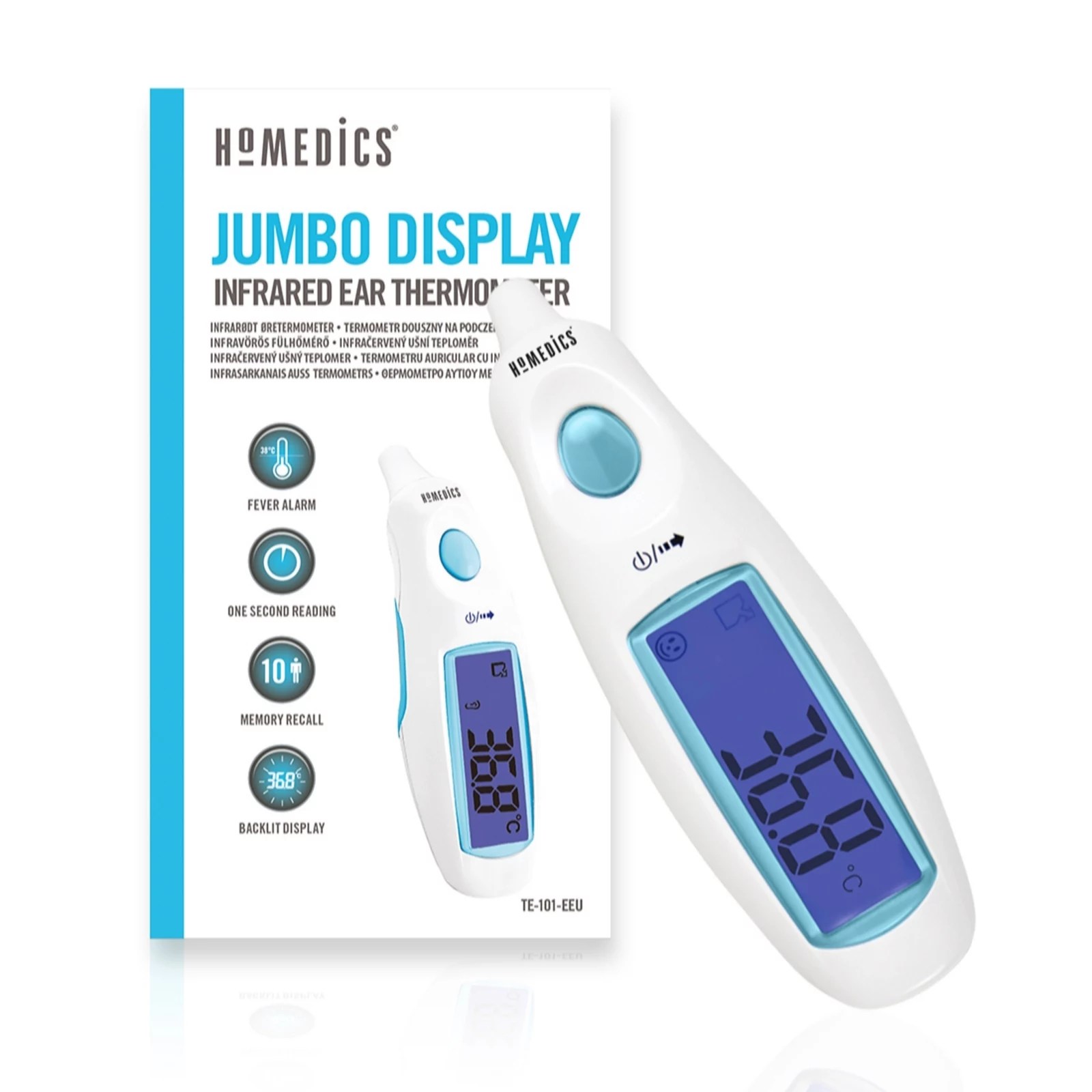 Homedics Jumbo Display Infrared Ear Thermometer QVC UK