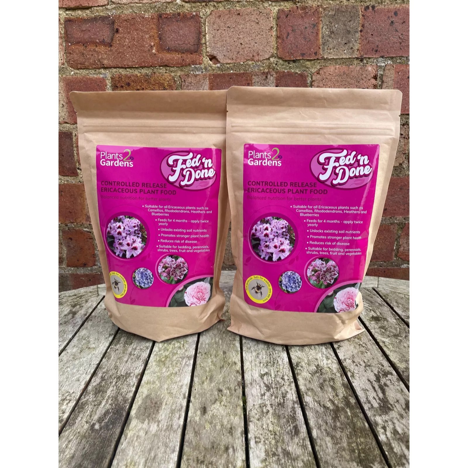 Plants2Gardens Fed N Done Ericaceous Plant Food Twin Pack QVC UK