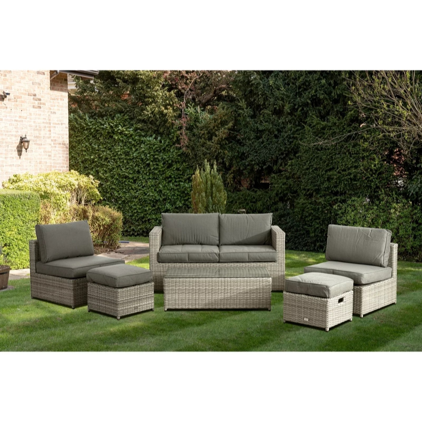 Innovators Santorini Rattan 6 Piece Hideaway Garden Furniture Set QVC UK