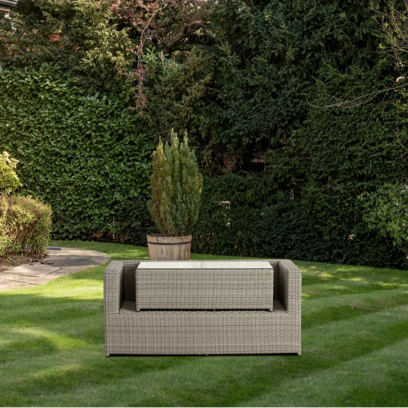 Innovators Santorini Rattan 6 Piece Hideaway Garden Furniture Set QVC UK