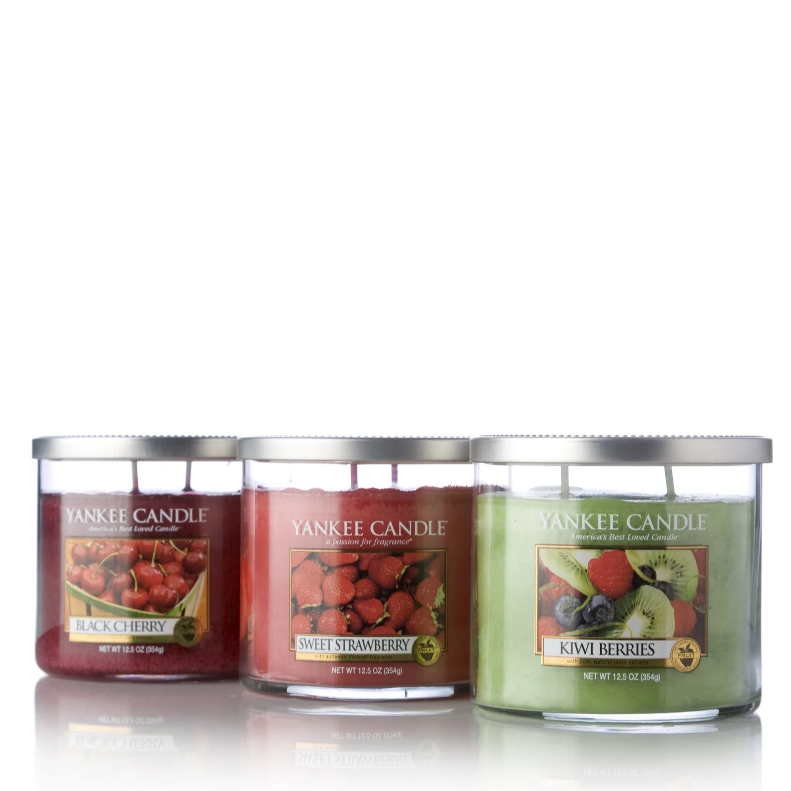 Yankee Candle Set of 3 Very Berry Twin Wick Tumblers QVC UK