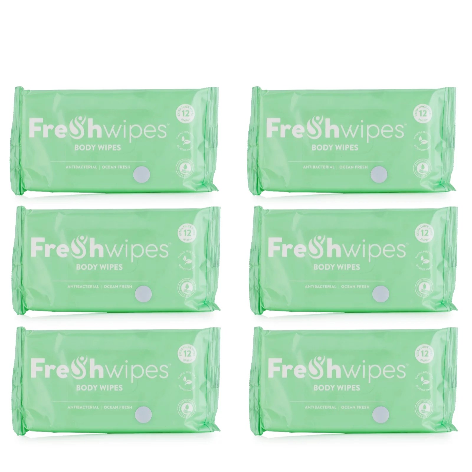 FreshWipes Body Wipes Set of 6 Packs QVC UK