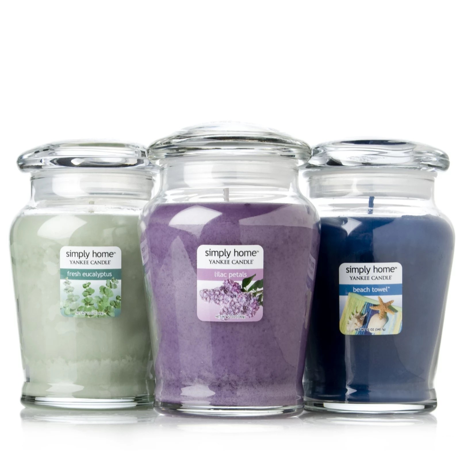 Yankee Candle Set of 3 Simply Home Medium Jar Candles QVC UK