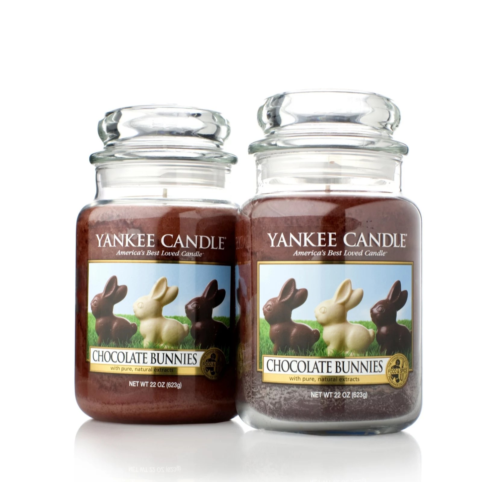 Yankee Candle Set of 2 Chocolate Bunnies Large Jar Candles QVC UK