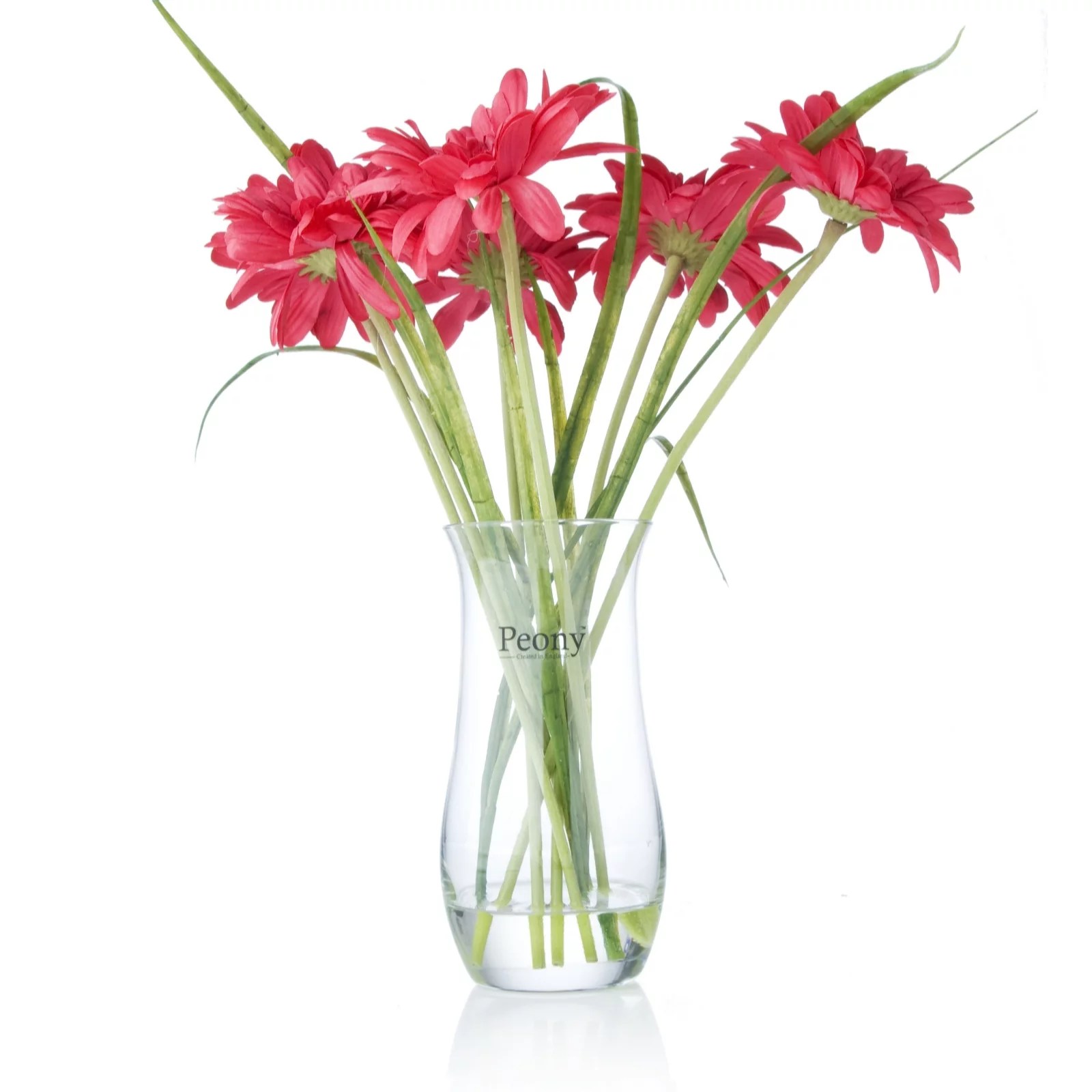 Peony Gebera Faux Flowers in a Round Vase QVC UK