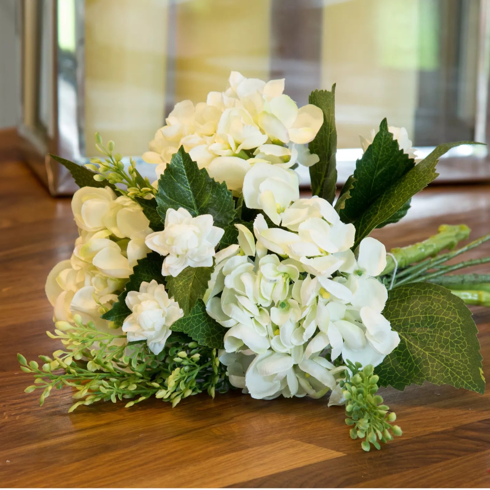 Peony Hydrangea & Boxwood Bouquet QVC UK
