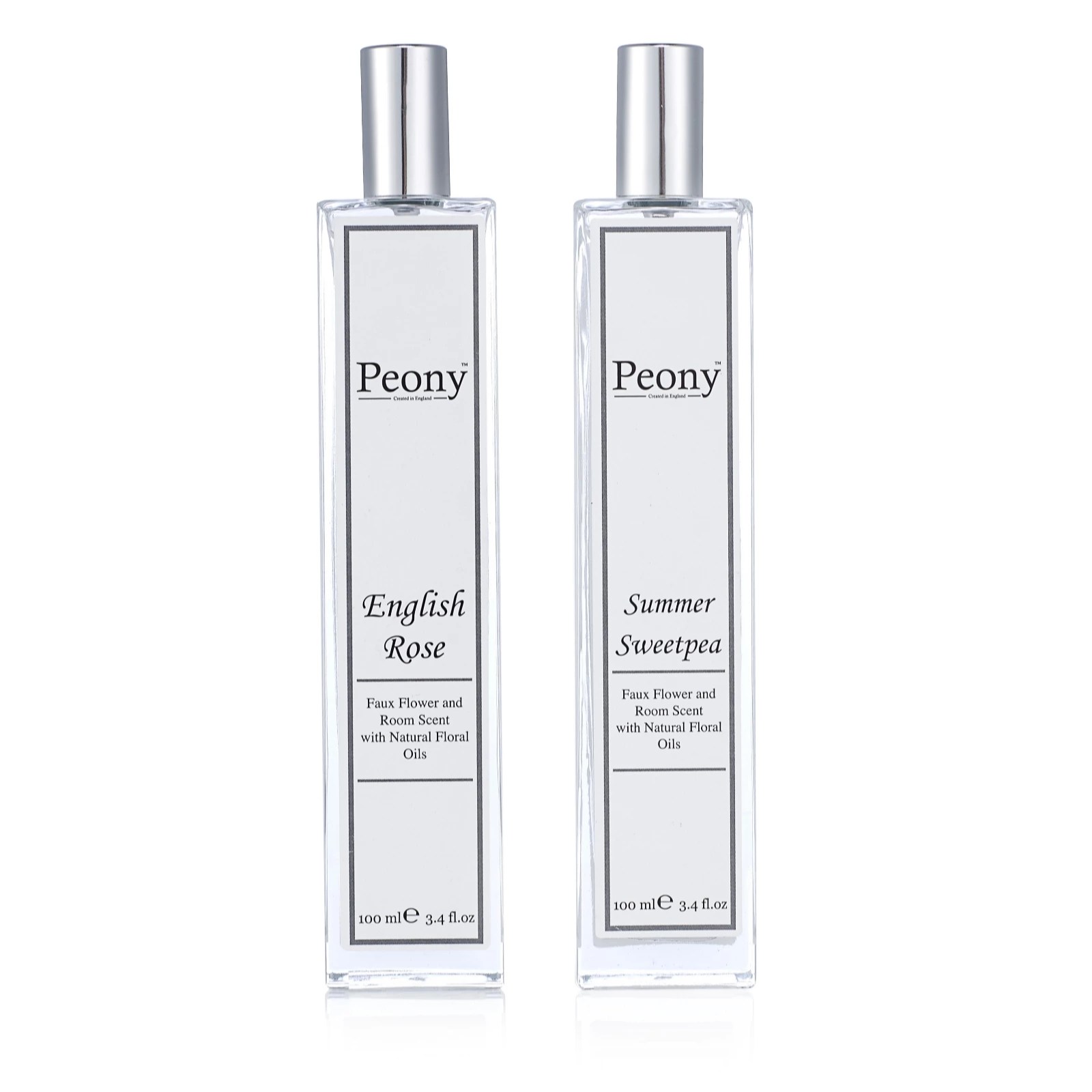Peony Set of 2 Floral Home Fragrance Sprays 100ml QVC UK