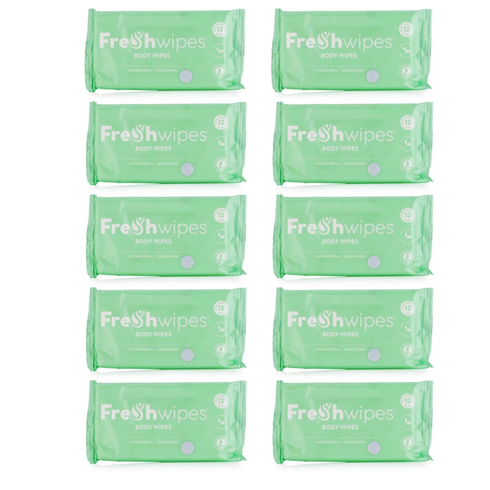FreshWipes Body Wipes Set of 10 Packs QVC UK