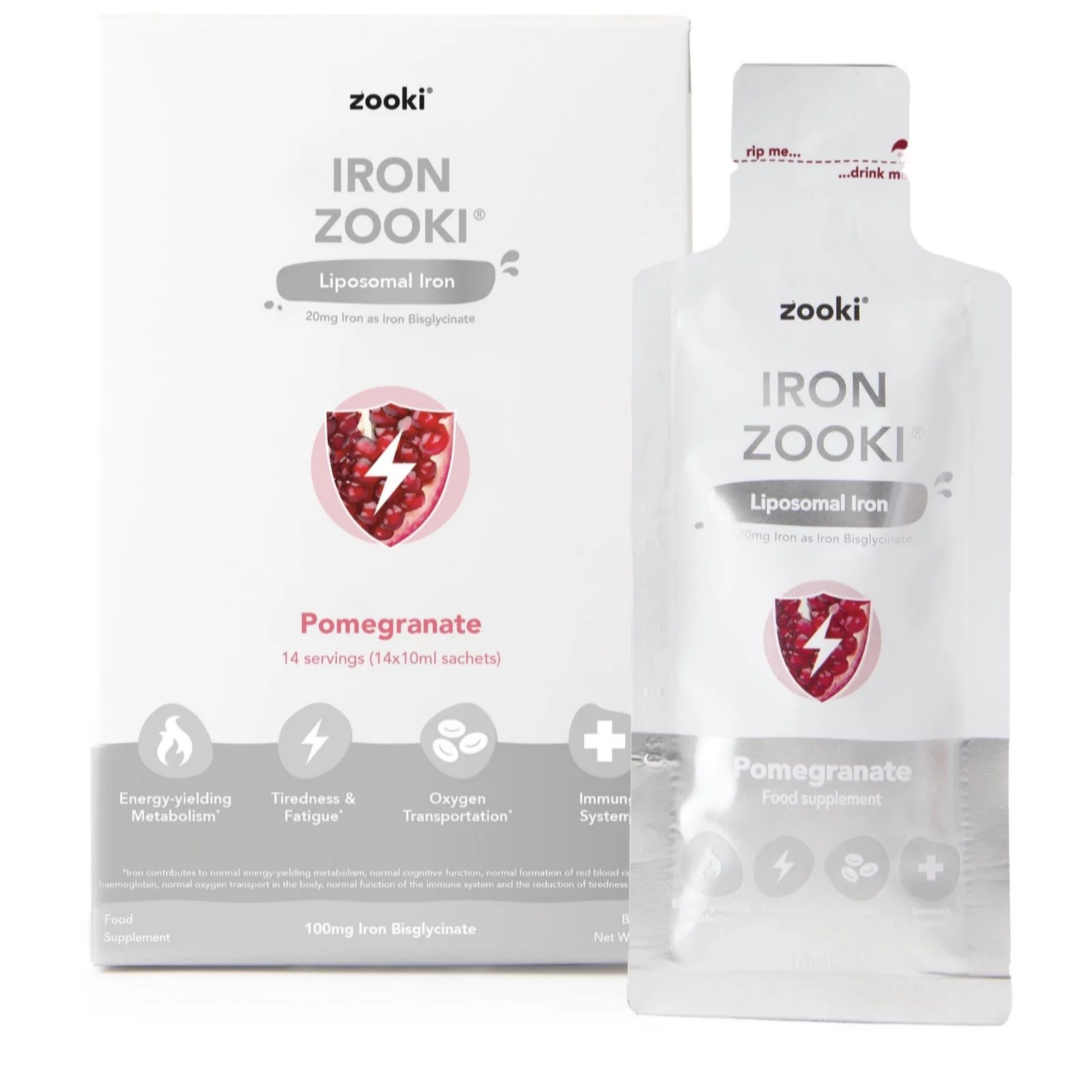 Zooki Iron Liquid Sachets 2 Week Supply QVC UK