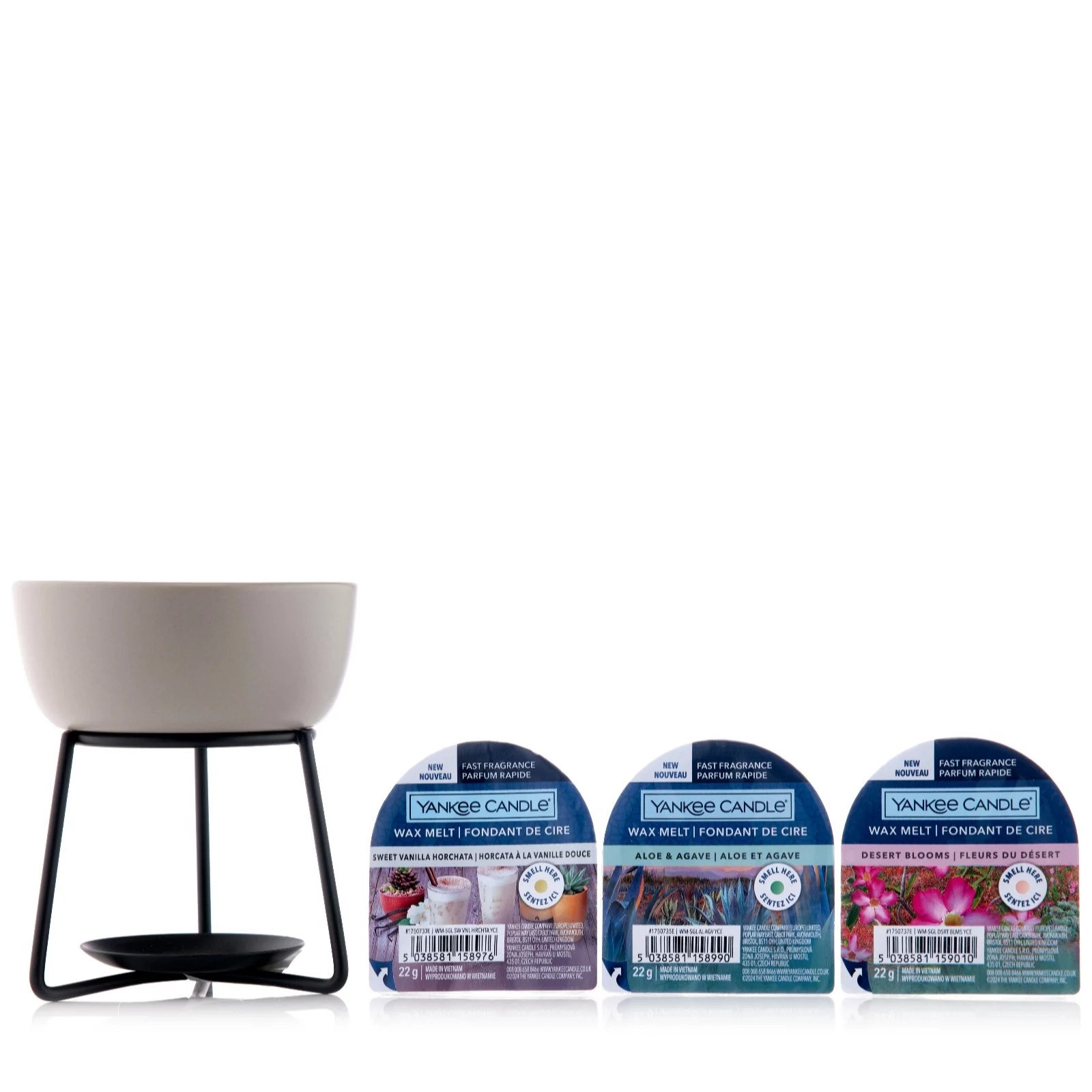 Yankee Candle Wax Melt Warmer with 3 Wax Melts QVC UK