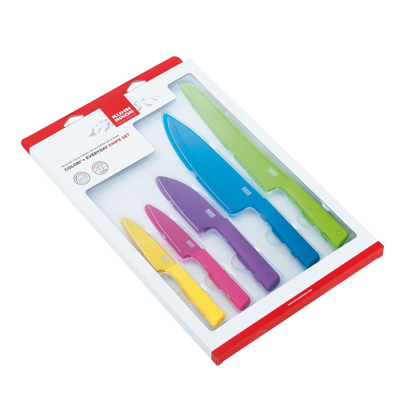 Kuhn Rikon Colori 5piece Essentials Knife Set QVC UK