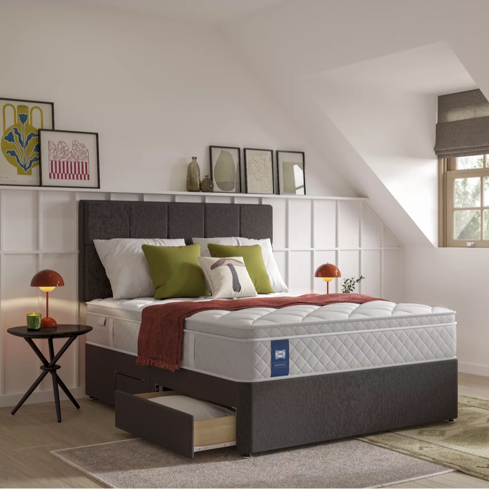 Sealy Advantage Gel Memory Supreme Pillowtop Mattress and Divan QVC UK
