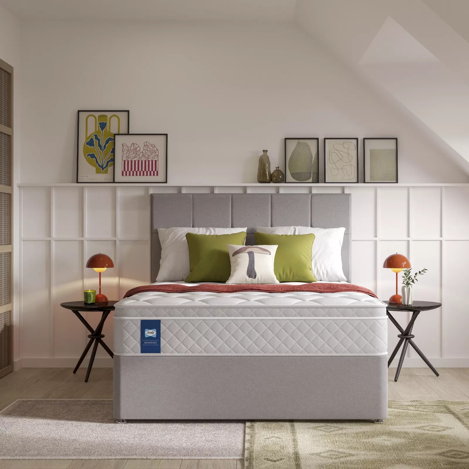 Sealy Advantage Gel Memory Supreme Pillowtop Mattress and Divan QVC UK