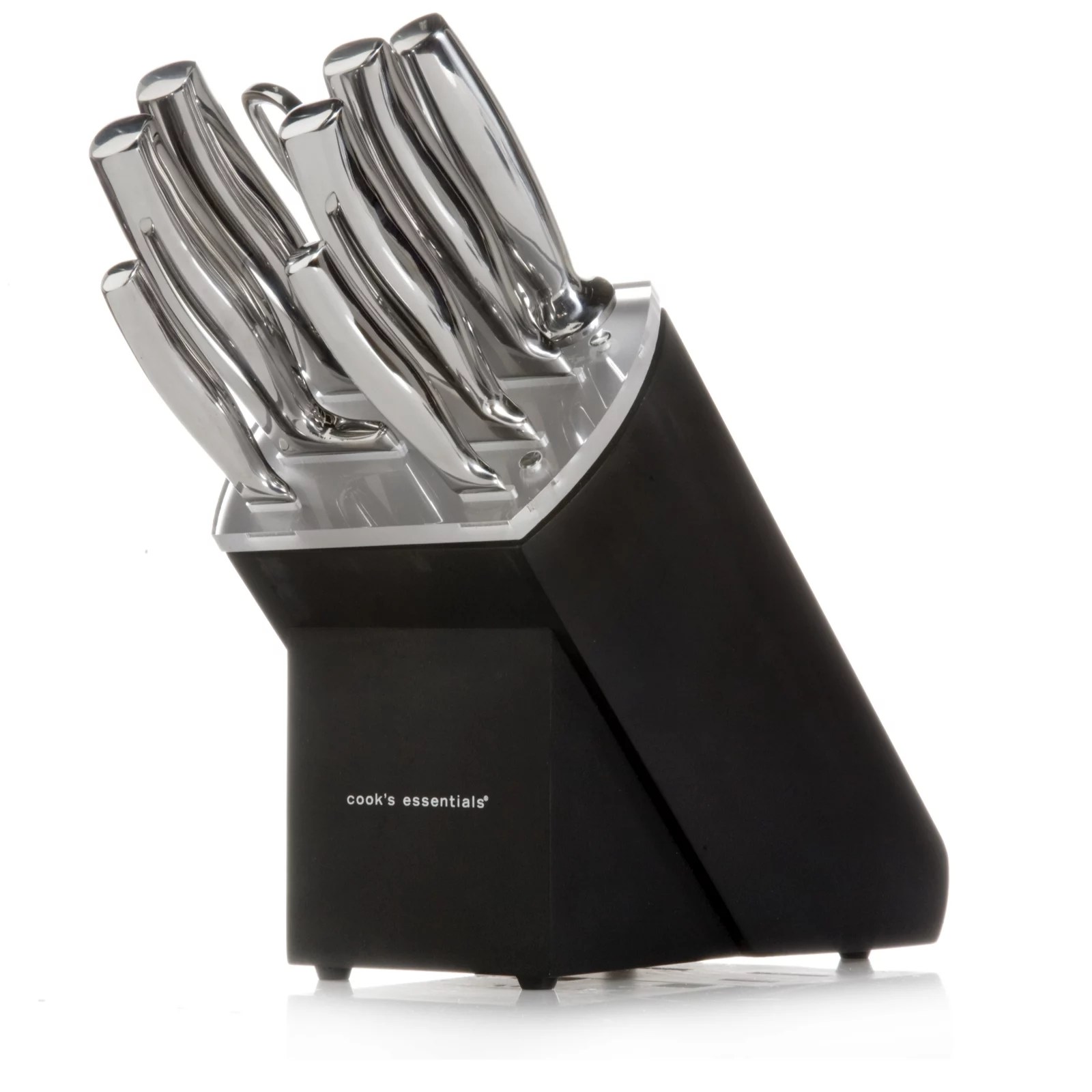 cook's essentials Stainless Steel 8 Piece Knife Set and Knife Block